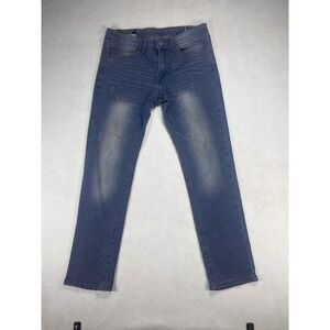Amongst Others Slim Stretch Jeans Mens 32x30 Dark Wash Faded Whiskered Skater